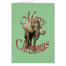 Christmas Elephant Greeting Card cards