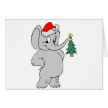 Christmas Elephant Greeting Card