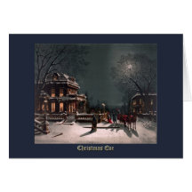 Christmas Eve by J. Hoover - Vintage Christmas Greeting Cards