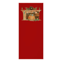 Christmas Eve Santa Claus Fireplace Personalized Announcements