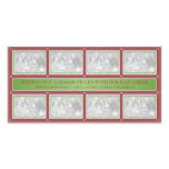 Christmas Frame Collage Green Red Custom Photo Card