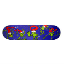 Christmas Frogs jumping, dancing and celebrating! Skate Decks