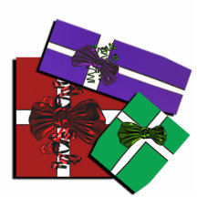 Christmas gift ornaments tree ribbons bows photo sculptures