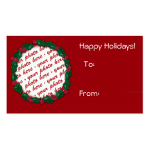 Christmas Gift Tag Photo Frame Business Card Template