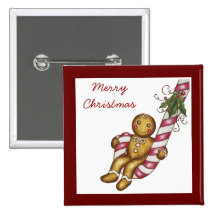 Christmas Gingerbread Button