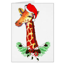 Christmas Giraffe Greeting Cards