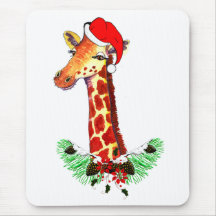Christmas Giraffe Mousepad