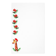 Christmas Giraffe Stationery Paper