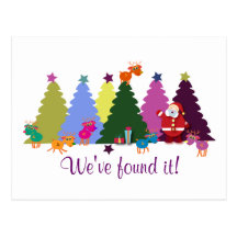 Christmas Greeting postcards: Santa and his deers