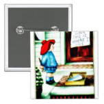 Christmas greeting with a kid standing with a hamm pins