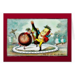 Christmas greeting with cartoon of wines and fruit cards