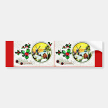 Christmas greeting with scenary bumper sticker