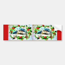Christmas greeting with scenary bumper sticker