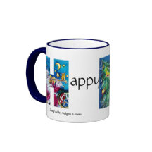 CHRISTMAS H LETTER / HAPPY HOLIDAYS MONOGRAM COFFEE MUGS