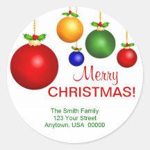 Christmas Holiday Address Labels Stickers