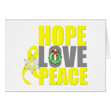 Christmas Holiday Hope Love Peace Bladder Cancer Greeting Card