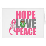 Christmas Holiday Hope Love Peace Breast Cancer Card