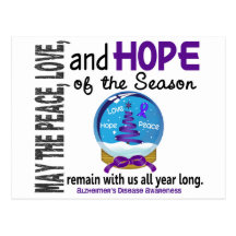 Christmas Holiday Snow Globe 1 Alzheimer's Disease Post Card