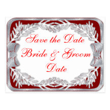 Christmas Holiday Wedding Save the Date Postcards