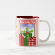Christmas Holly and Gifts Coffee Mug