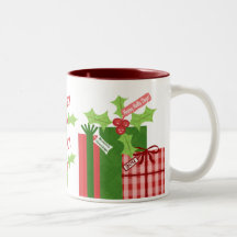 Christmas Holly and Gifts Coffee Mug