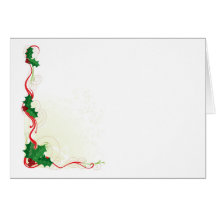 Christmas Holly Border Greeting Cards