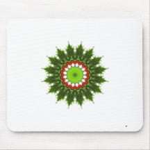christmas holly wreath mousepad