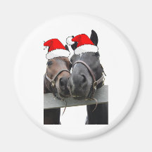 Christmas Horses Refrigerator Magnet
