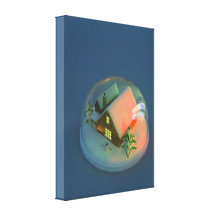 Christmas House snow globe Canvas Print