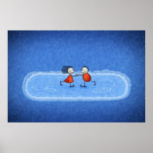 Christmas Ice Skating Poster