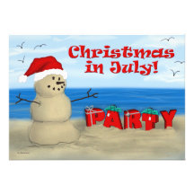 Christmas in July Party invitations