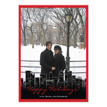 Christmas in New York Photo Card Invitation