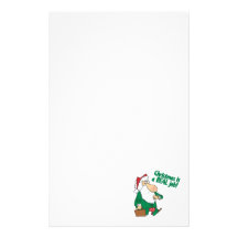 christmas is a real job santa in suit personalized stationery