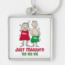 Christmas Just Married Key Chain