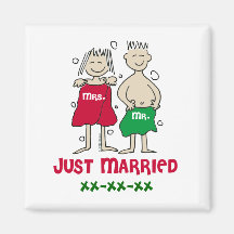 Christmas Just Married Magnets