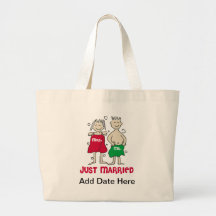 Christmas Just Married Tote Bags