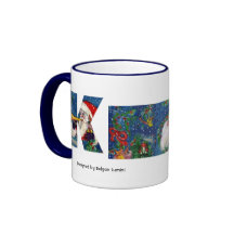 CHRISTMAS K LETTER / SANTA CLAUS BUGLER MONOGRAM MUG