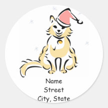 Christmas Kitten/Cat Holiday Address Label Sticker