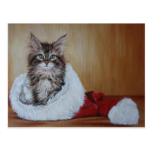 Christmas Kitten Postcard