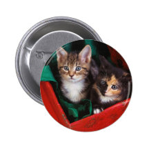Christmas Kittens Pinback Buttons