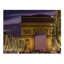 Christmas lights, Champs Elysees, Arc de Postcards