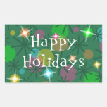 Christmas Lights Happy Holidays sticker rectangle