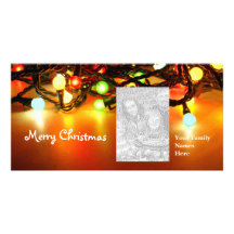 Christmas Lights template Customized Photo Card