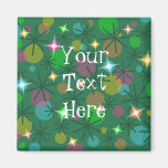 Christmas Lights 'Your Text ' fridge magnet square