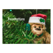 Christmas Monkey Photography Art Custom Announcement