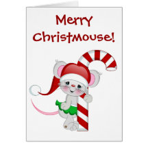 Christmas Mouse Candy Cane Card