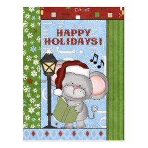 Christmas, Mouse, greeting, postcard