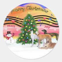 Christmas Music 2 - Greyhounds (four) Sticker