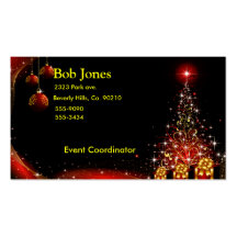 Christmas Night Wonderland Red Set Business Card