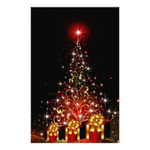 Christmas Night Wonderland Red Set Personalized Stationery